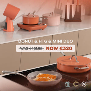 Ciarra Kitchen PortoChef Quartet : Donut Induction Cooktop & HOOD TO GO & Cookware Mini Duo